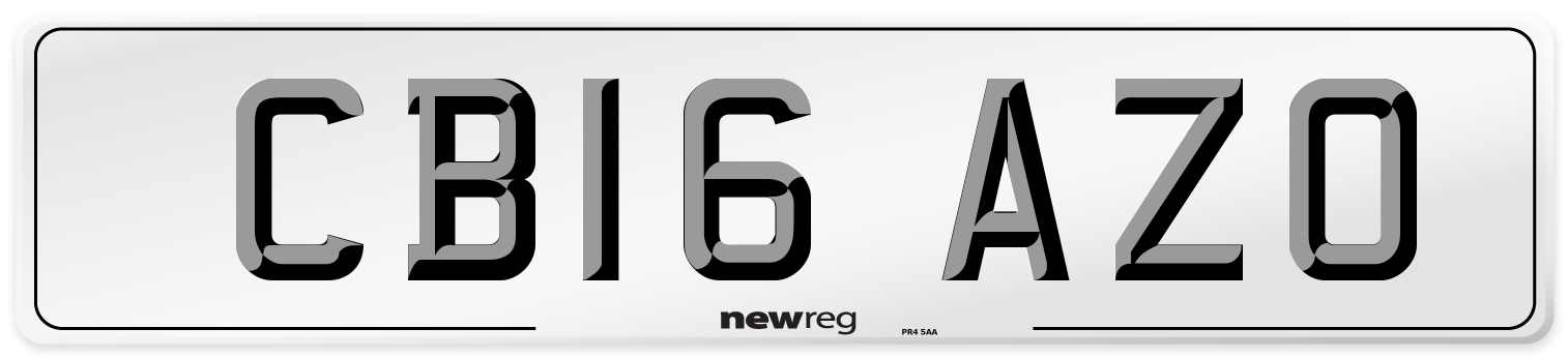 CB16 AZO Number Plate from New Reg